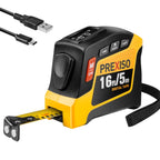 PREXISO Cinta métrica digital 2 en 1, cinta métrica recargable de 16 pies