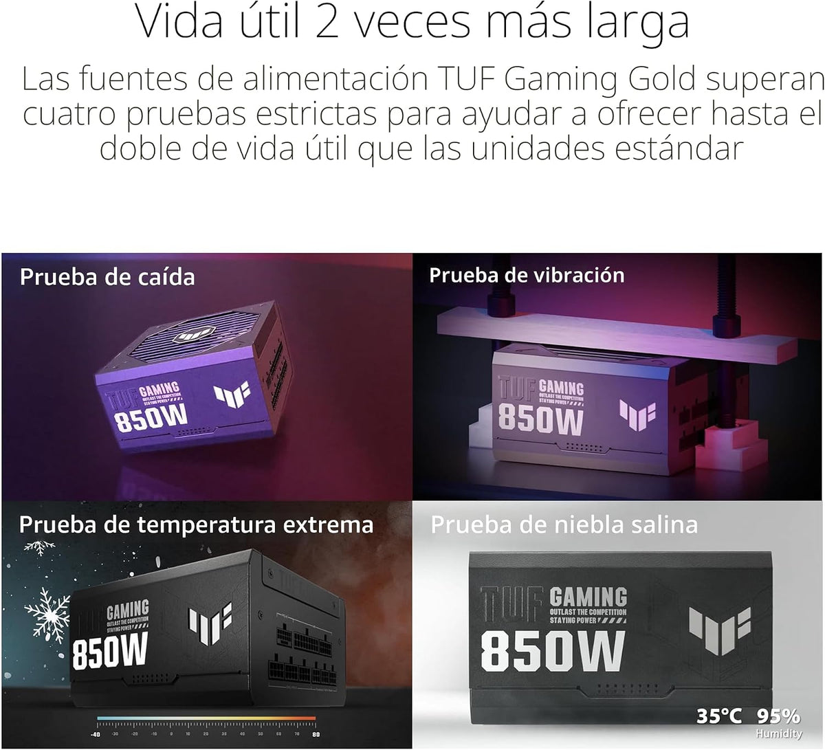 ASUS TUF Gaming 850W Oro (850 vatios, compatible con ATX 3.0, fuent...