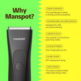 MANSPOT Manscape - Recortadora de pelo de ingle y vello púbico p\/h...