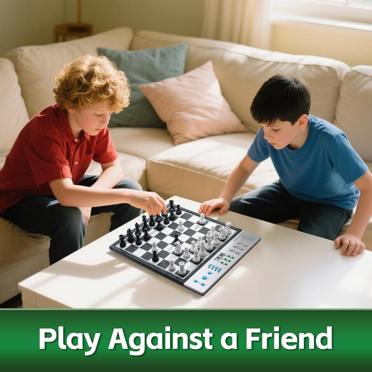 Tablero de ajedrez electrónico avanzado, juego de ajedrez inteligente para computadora, aprendizaje de entrenador de voz AI para niños, ELO 2200+ para mejorar jugadores, piezas grandes magnéticas y tablero perfecto para adultos, pantalla LCD (plateado)