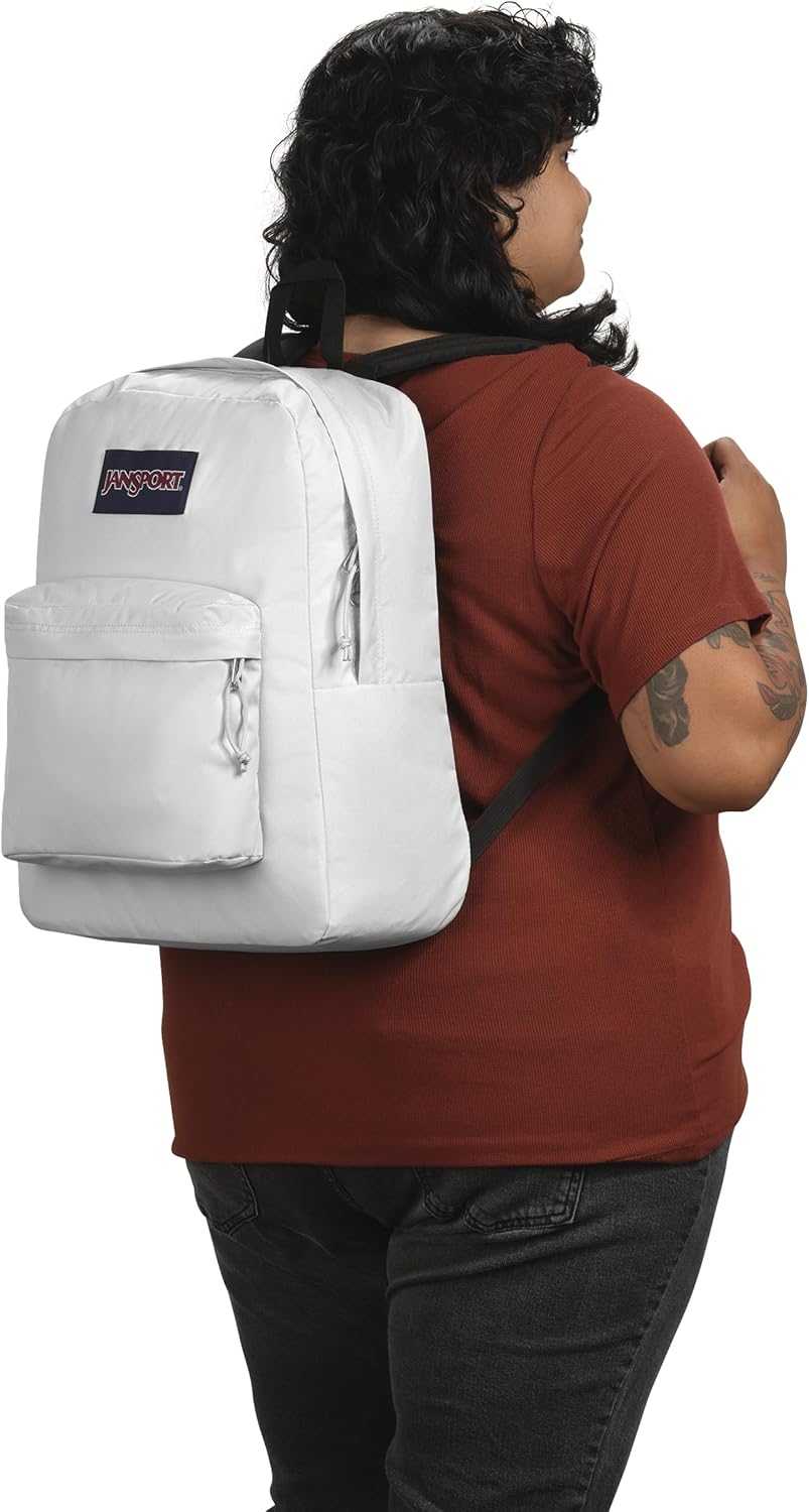 JanSport Mochila Superbreak Plus, Blanco, Tamaño único