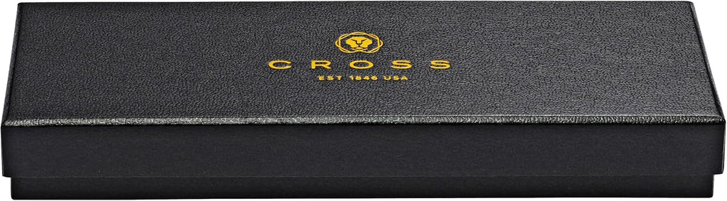 Cross Foundry - Bolígrafo roller de cromo pulido, punta media, tinta negra