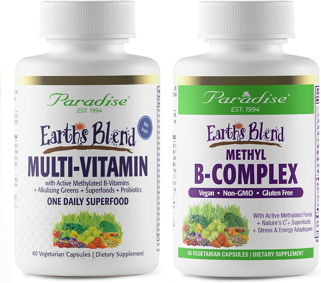 Paradise Herbs Earth's Blend - Paquete multivitamínico y complejo B...