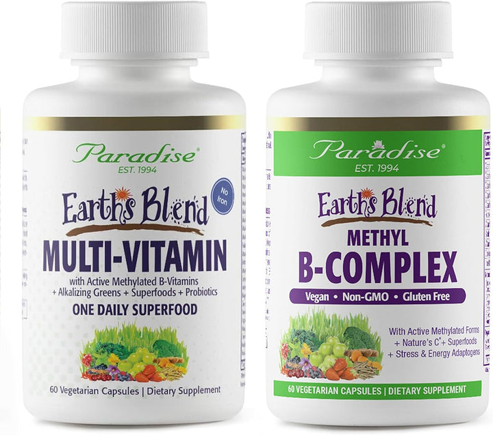Paradise Herbs Earth's Blend - Paquete multivitamínico y complejo B...