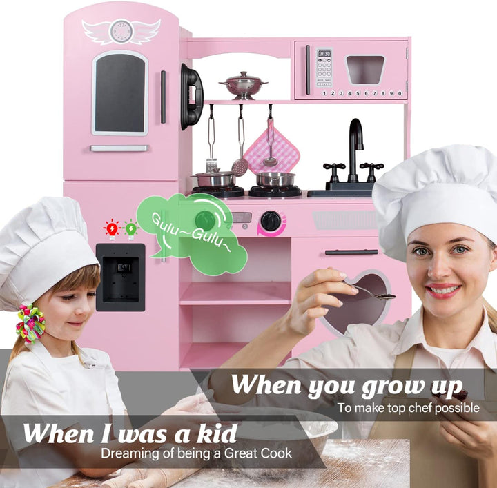 TaoHFE Cocina de Juguete, Juego de Cocina Rosa para Niñas, Juego de...