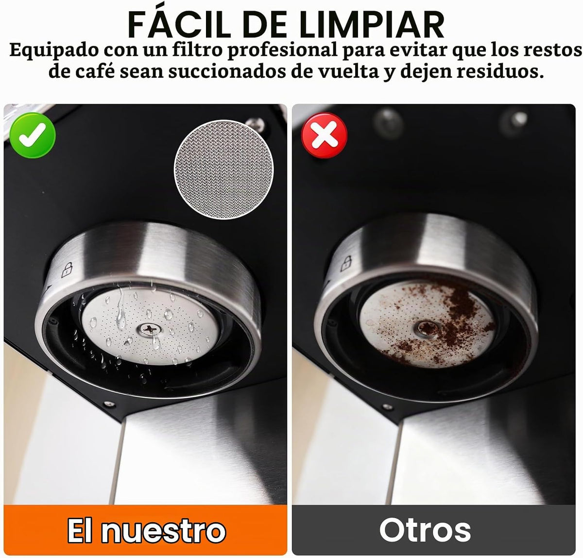 Sorgente Máquina de café expreso de 20 bar con espumador de leche