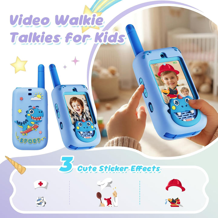 Walkie Talkies de video para niños, paquete de 2 radios bidireccion...