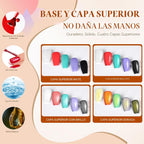 Kit de esmalte de uñas con luz UV, kit de iniciación de esmalte de gel de 25 colores, Negro