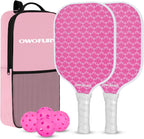 Set de 2 Paletas de Pickleball Ligero con Núcleo de Panal Rosa Control