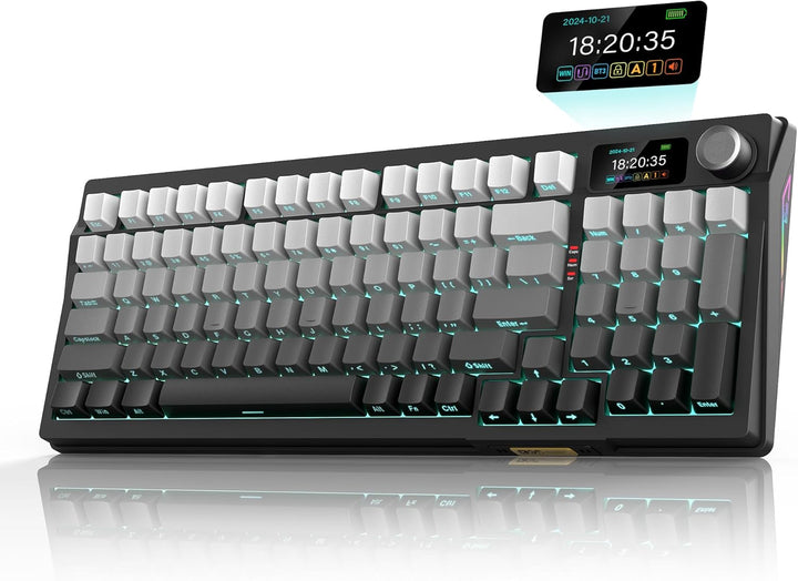 RedThunder K95 Teclado Mecánico Inalámbrico, Pantalla TFT y Perilla...