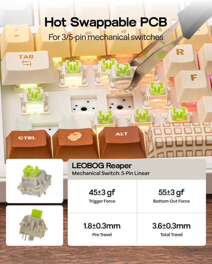 EPOMAKER X Aula F75 MAX Teclado mecánico inalámbrico con pantalla T...