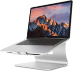Soporte para portátil de aluminio con ventilación térmica, elevador para MacBook Air/Pro, Dell, HP, Lenovo, Microsoft Surface, Samsung de 11 a 16 pulgadas (color plateado espacial)