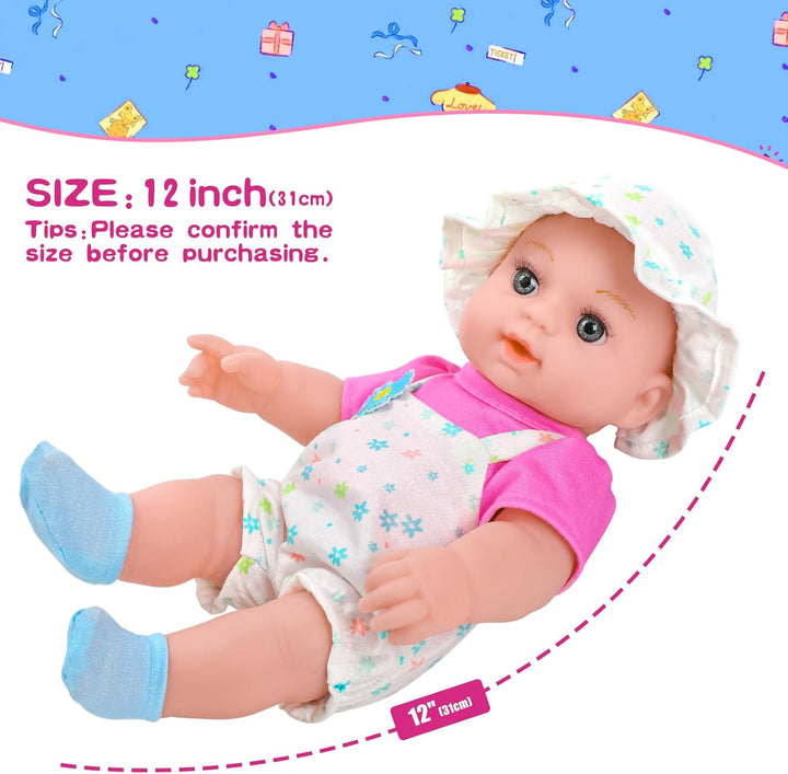 DOTVOSY Juego de mochila con portabebés de muñeca bebé de 12" c...