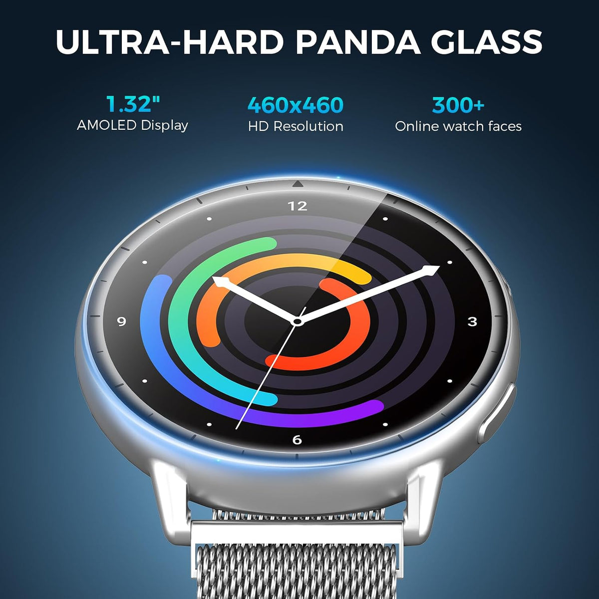 EGQINR Smart Watch para Mujeres y Hombres, Rastreador de Fitness con GPS, 1.32" AMOLED, 5ATM
