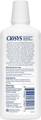 CloSYS Enjuague bucal, 32 onzas, enjuague bucal Fresh Breath, paque...