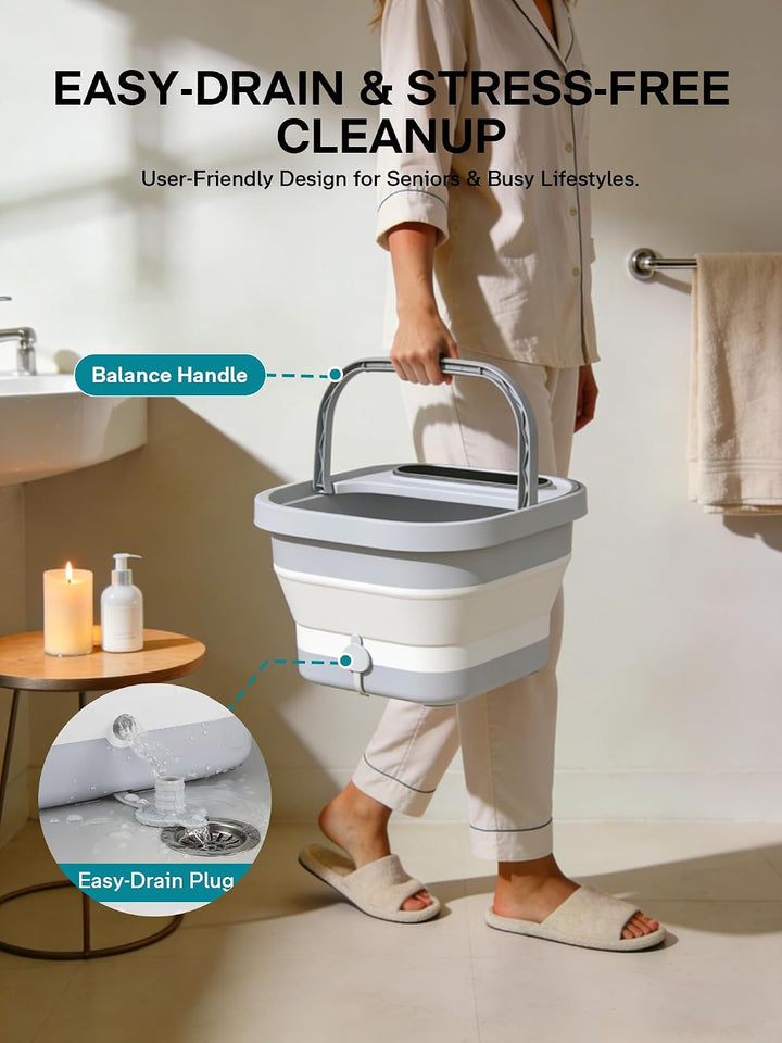 ALLJOY Spa de pies plegable con calor, baño de pies de pedicura con...