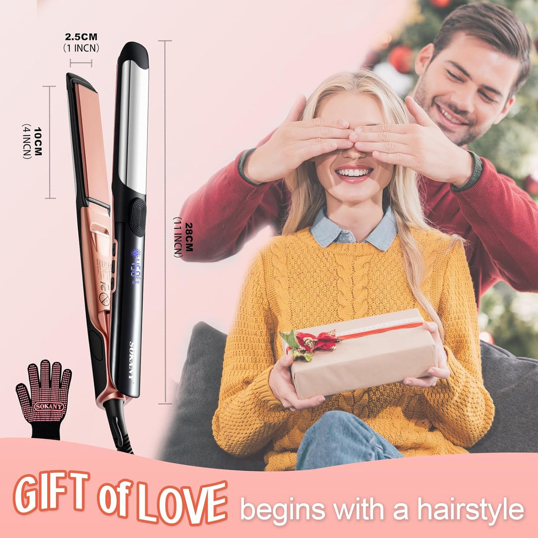 SOKANY Plancha de 1 Pulgada para Cabello Alisadora y Rizador de Tit...
