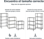 Amazon Basics 3-estante ajustable, unidad de almacenamiento de alta resistencia (capacidad de carga de 250 lbs por estante), rack de alambre organizador de acero, negro (23.3L x 13.4W x 30H)