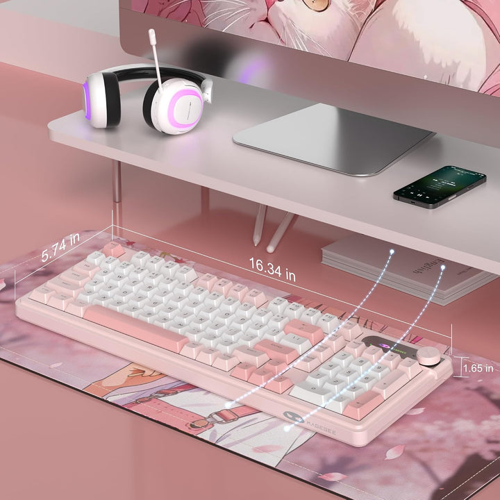 MageGee GK960 Teclado Inalámbrico, 98 Teclas Tri-Modo BT\/2.4G\/Tec...