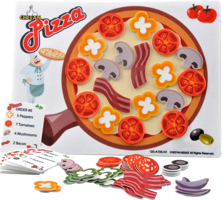 CHEFAN Juguetes para contar pizza para niños pequeños, juguetes de...