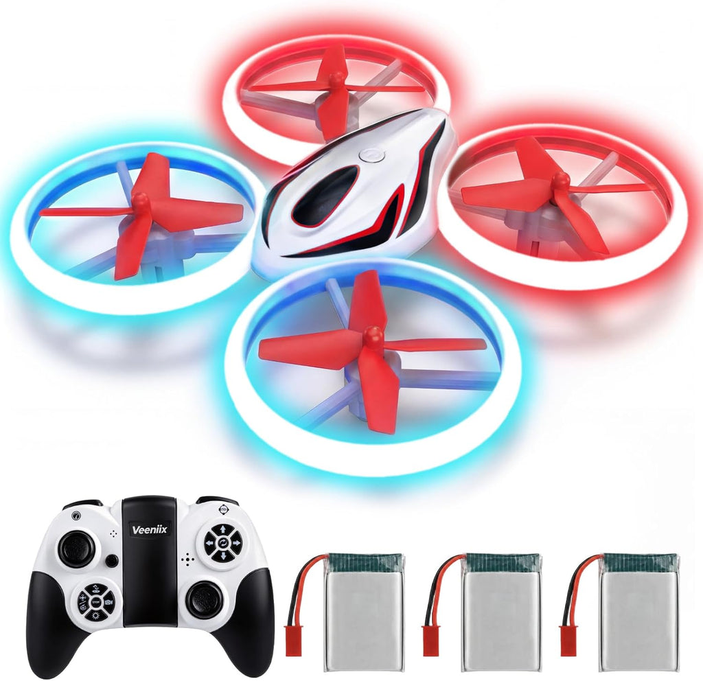 Veeniix RC Drone para niños Anti-colisión Quadcopter LED Luz Rojo