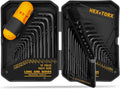 Juego de llaves Allen hexagonales: Juego de 41 piezas de llaves hexagonales y Torx con mango de torque, estándar SAE (0.028"-3/8") y métrico (0.7mm-10mm) y Torx (T9-T50) en estuche de