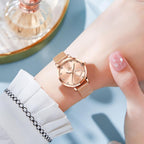 OLEVS Relojes para Mujer Elegante Rosado Oro Cadenita pequeña Pulsera de dama Reloj