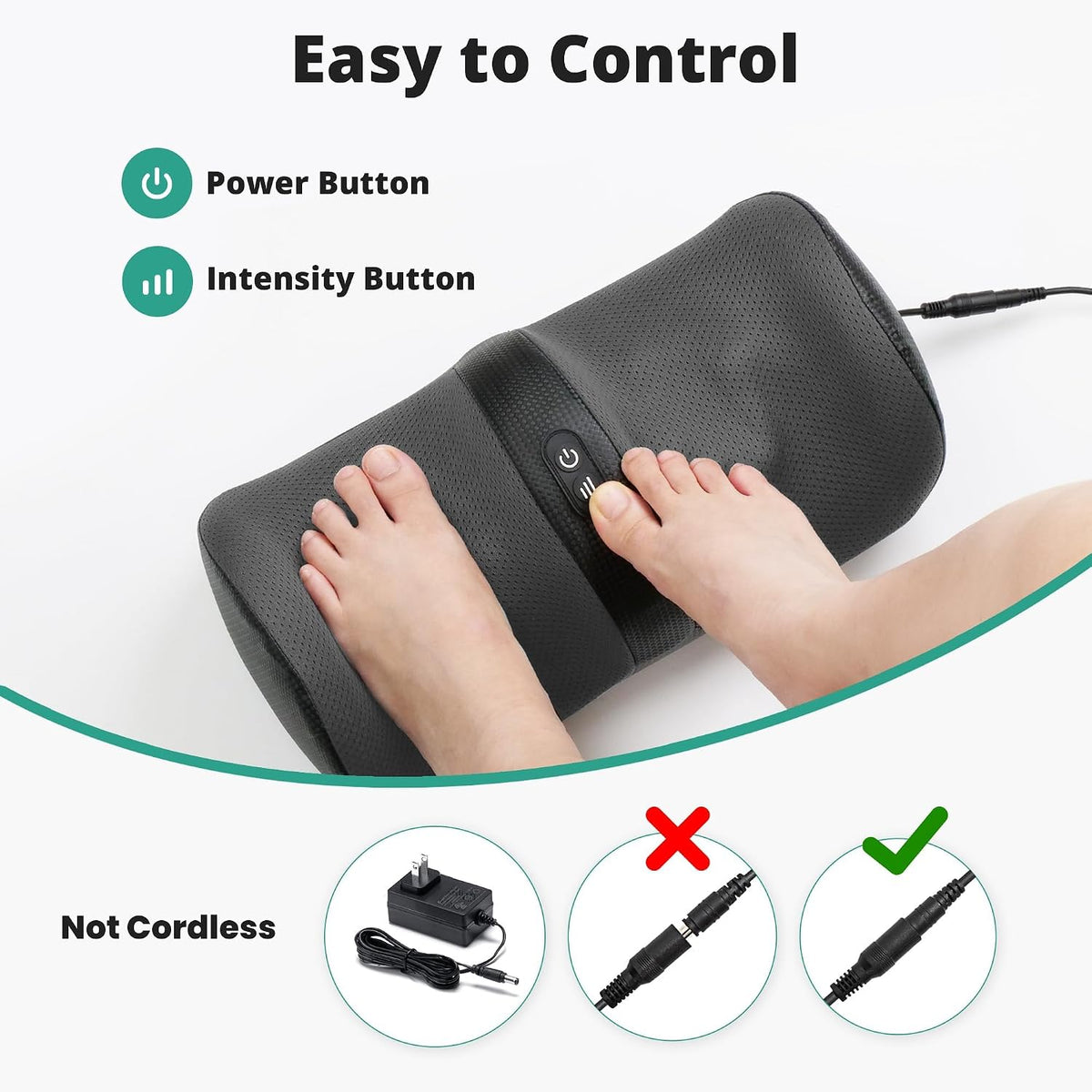 Medcursor Masajeador de pies con calor, masajeador de pies y pantorrillas con rodillo de masaje profundo, alivio del dolor para fascitis plantar y neuropatía, relajación para uso doméstico u oficina
