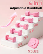 Juego de 2 mancuernas ajustables de 6 libras para mujeres en casa, ajuste rápido, con mango de goma suave de poliuretano termoplástico (TPU) para entrenamiento en casa, gimnasio, ejercicio