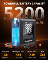 AUXBEAM H4Pro - Inflador de neumáticos portátil, compresor de aire...