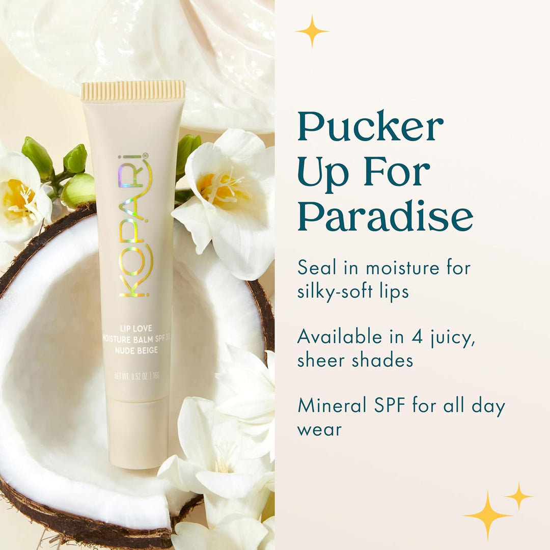 Kopari Lip Love - Bálsamo hidratante en beige nude SPF 30, protecto...