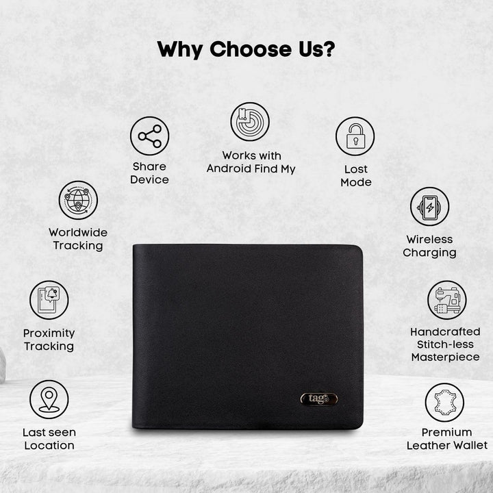 Cartera inteligente con Android Find My Tracker, cartera de piel co...