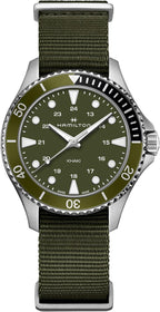 Hamilton Reloj de cuarzo azul marino caqui para hombre, caja de acero