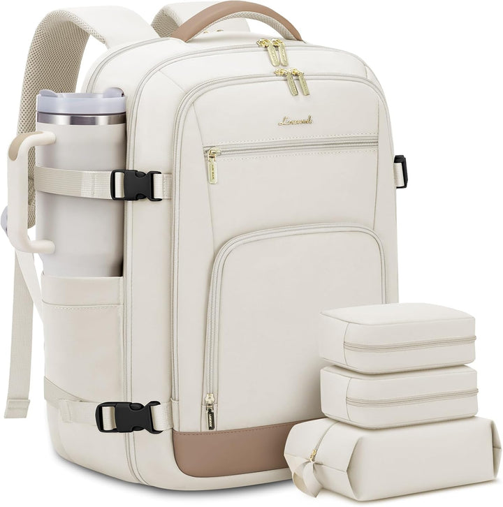 LOVEVOOK Mochila de viaje para mujer y hombre, Beige-caqui, Mochila...