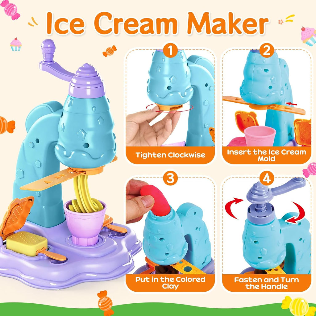 Set de 3 en 1 de Playdough - Kitchen Creations Artes y Manualidades con 12 Colores de Masa