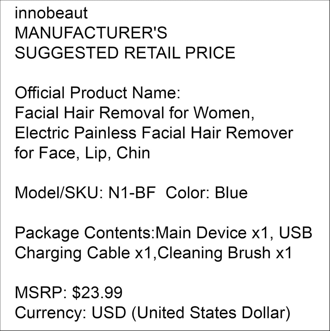 innobeaut Depilación facial para mujeres, removedor de vello facial...