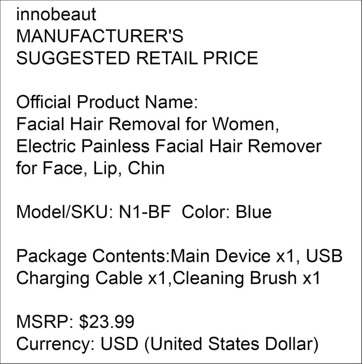 innobeaut Depilación facial para mujeres, removedor de vello facial...