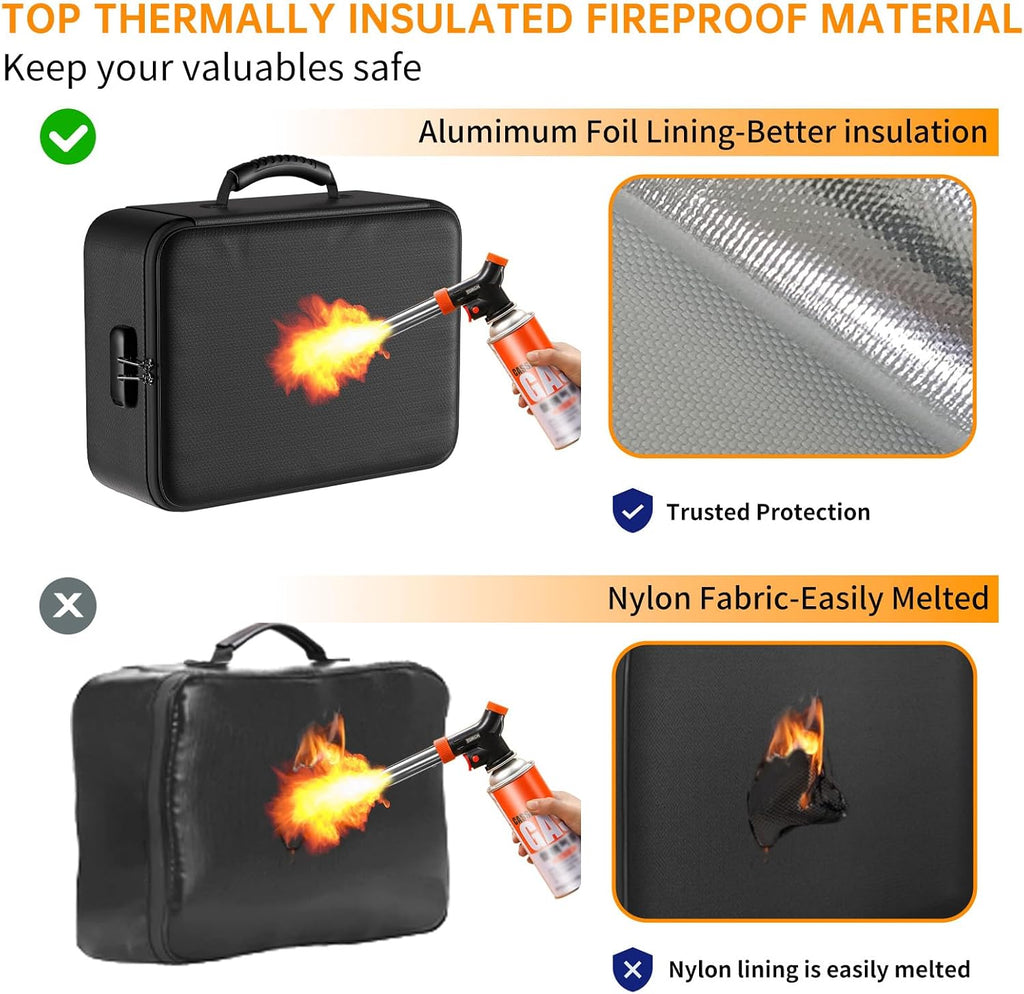 DocSafe Caja organizadora de documentos ignífuga de 5200 °F con cerradura