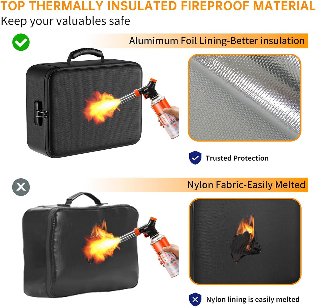 DocSafe Caja organizadora de documentos ignífuga de 5200 °F con cerradura