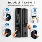 Cerradura de puerta inteligente con videoportero: reconocimiento facial 3D y entrada de huellas dactilares, cerrojo digital Palm Scan con control de aplicaciones, entrada sin llave para hogares