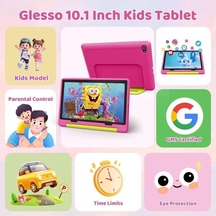 Gleeso Tableta para Niños Android 16, 24GB RAM 64GB ROM Tableta par...