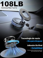 snanlen Soporte magnético de teléfono mejorado al vacío de 360°, soporte magnético para teléfono para automóvil, soporte de teléfono con ventosa manos libres para automóvil/gimnasio/espejo/ducha