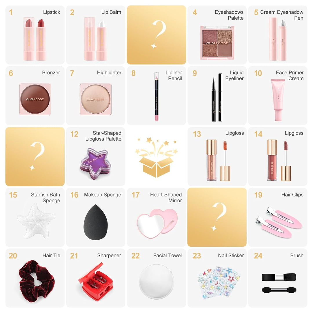 Glam Code Calendario de Adviento de maquillaje 2025, juego de regal...