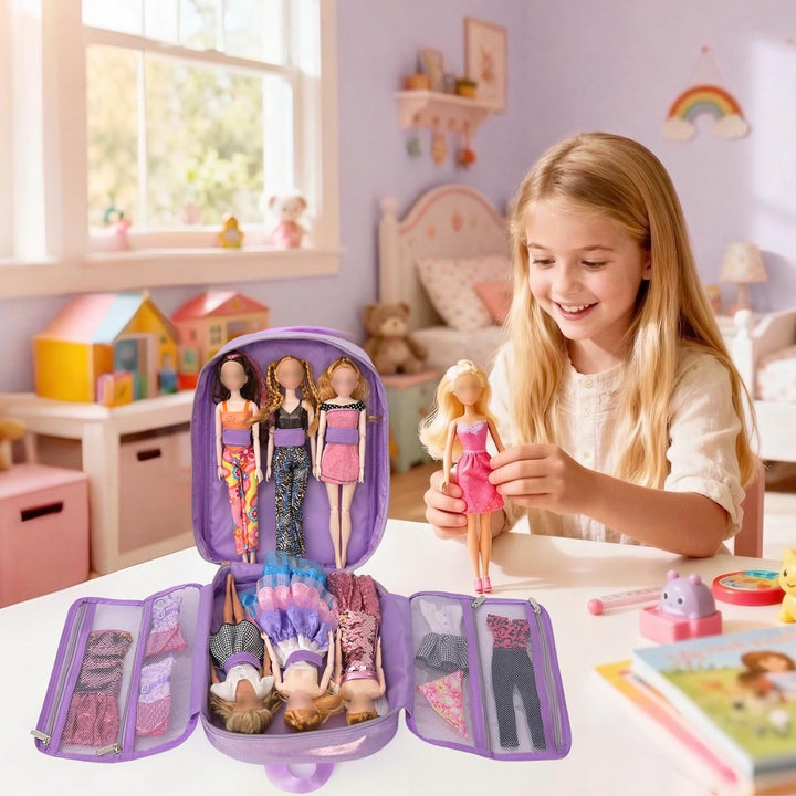 Mochila de transporte compatible con muñecas Barbie de 12 pulgadas,...
