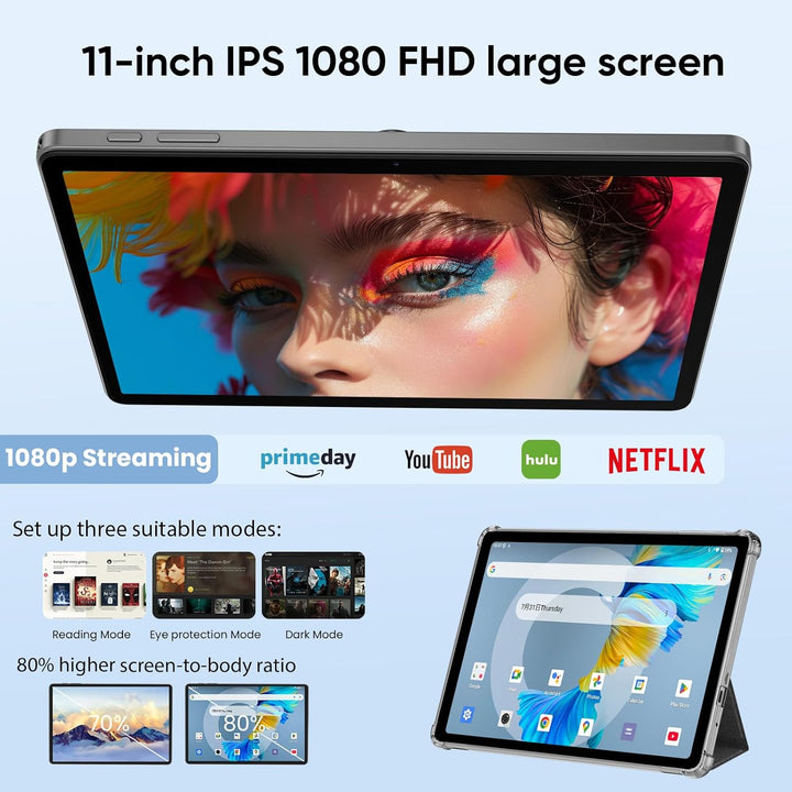 JUNINKE Tablet de 11 pulgadas, Android 16, 32 GB de RAM+256 GB Octa...