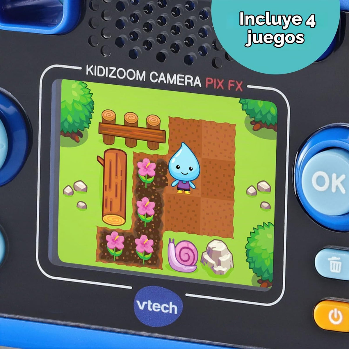 VTech KidiZoom Camera Pix FX con efectos de lente giratorios, color azul