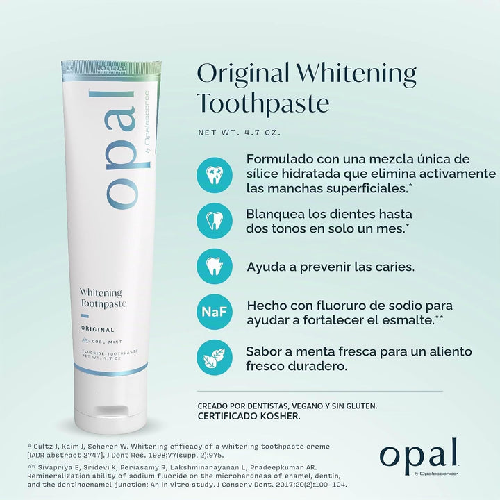 Opalescent Pasta dental blanqueadora de dientes Opal (paquete de 3)...