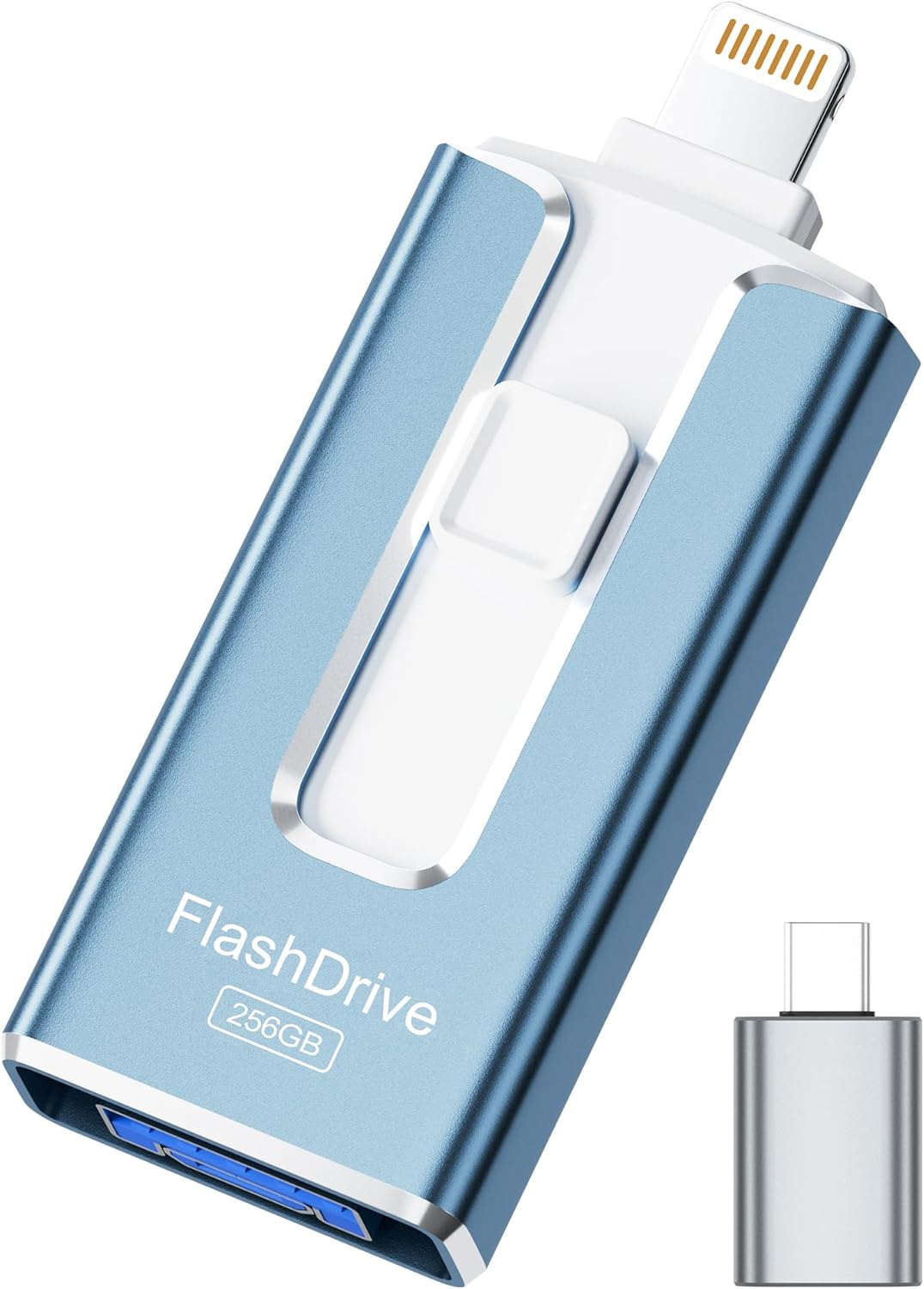 Unidad flash con certificación MFi para iPhone iPad de 256 GB, barr...