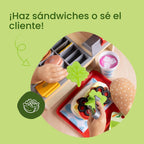 Melissa & Doug Slice & Stack - Juego de madera para contador de sándwiches