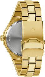 Bulova Reloj de cuarzo clásico para hombre de acero inoxidable de 3 manecillas con diamantes y día/fecha, 44mm